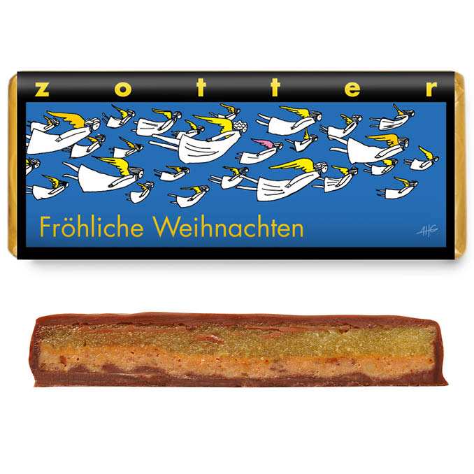 Bio-Zotter-Schokolade "Fröhliche Weihnachten" BA